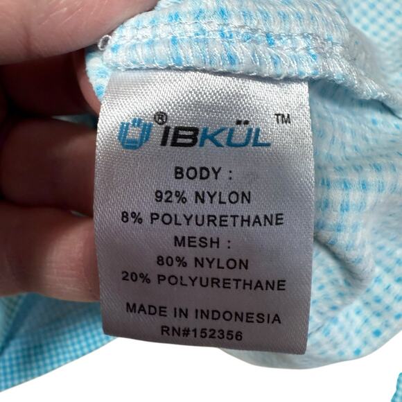 IBkul Women's Mini Check 1/4 Zip Golf Resort Pullover SEA ISLAND Sz S Athleisure - Picture 5 of 9